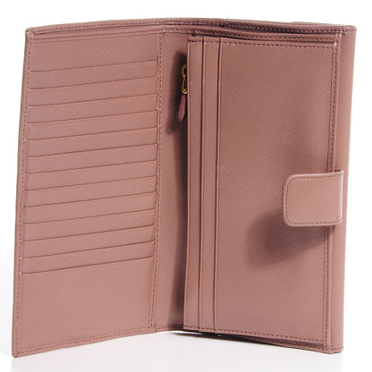 Prada Saffiano Metal Continental Wallet Dark Rose 6 of 8
