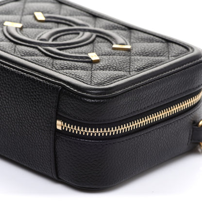 Chanel Caviar Quilted CC Filigree Vanity Clutch With Chain Black 10 of 10