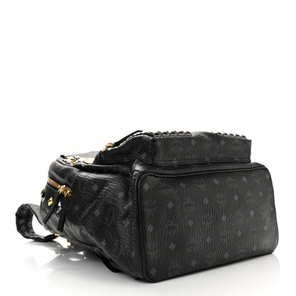 MCM Visetos Studded Medium Stark M Backpack Black 4 of 9