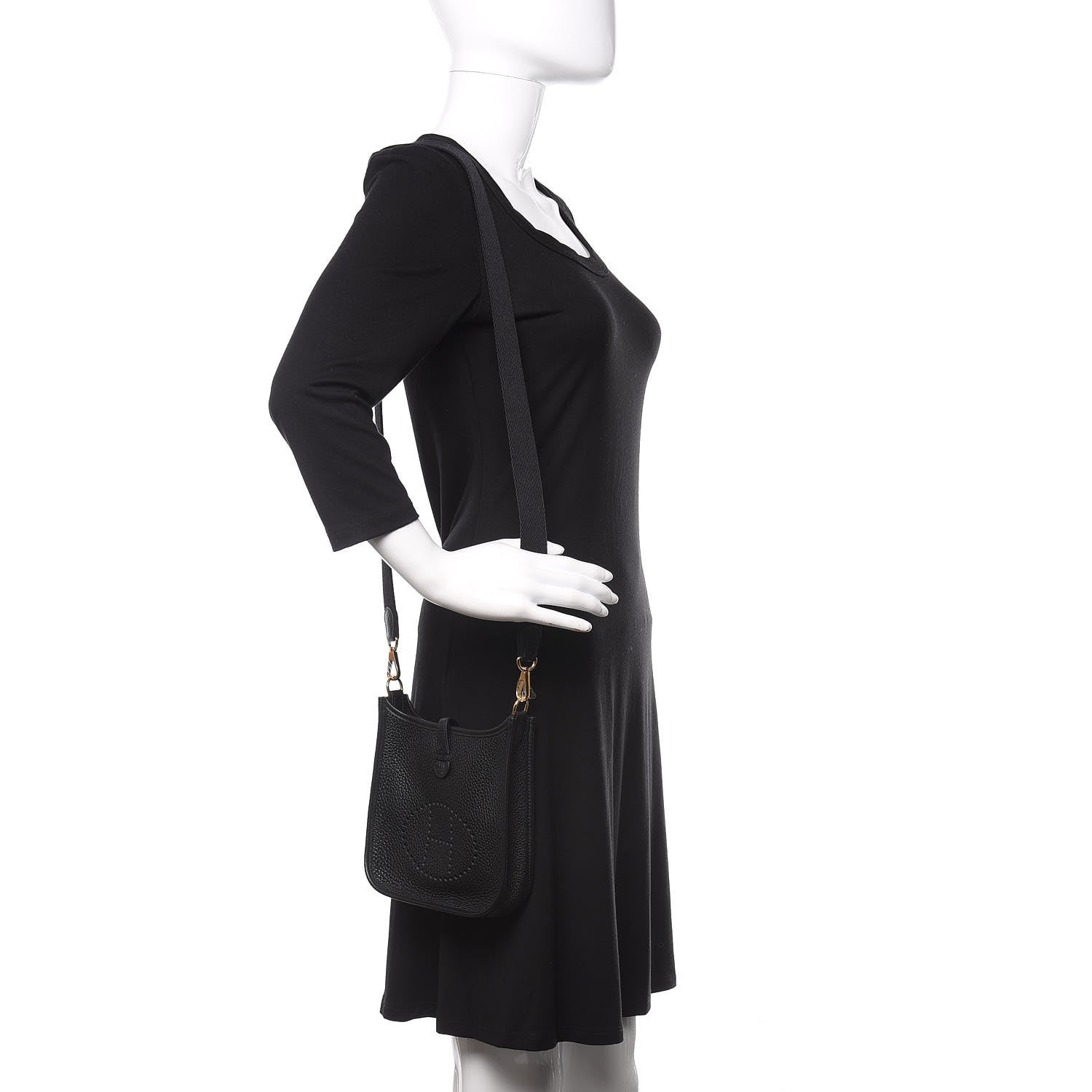 Hermes Taurillon Clemence Evelyne TPM Black 2 of 10