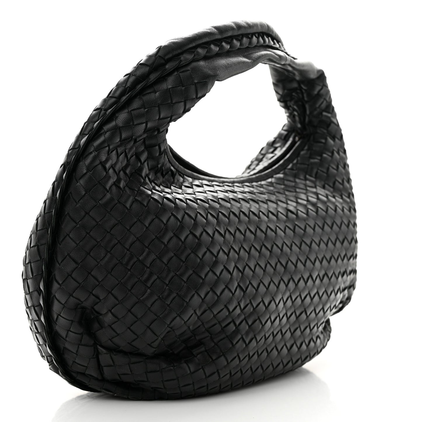 Nappa Intrecciato Medium Belly Veneta Hobo Black