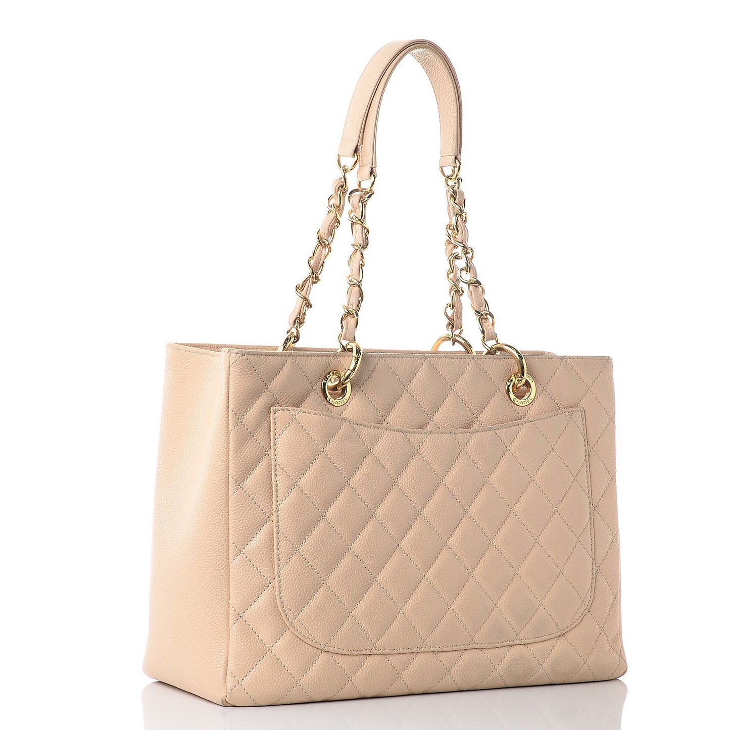 Caviar Quilted Grand Shopping Tote GST Beige Clair