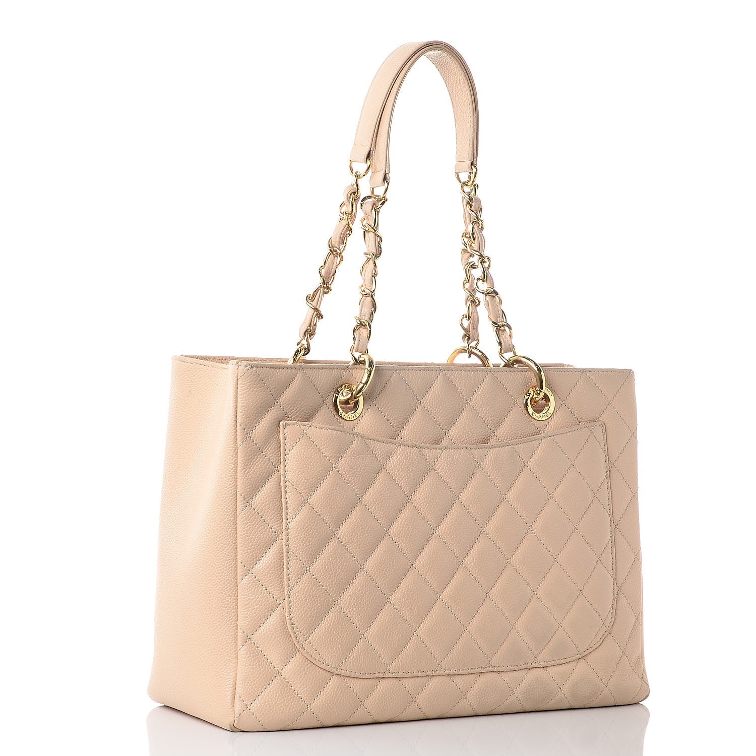 Chanel Caviar Quilted Grand Shopping Tote GST Beige Clair 3 of 15