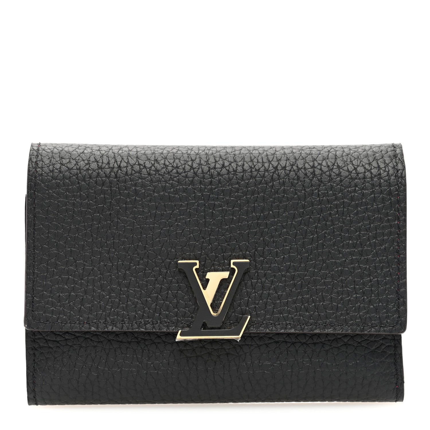 Louis Vuitton Taurillon Capucines Compact Wallet Black 1 of 6