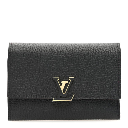 Louis Vuitton Taurillon Capucines Compact Wallet Black 1 of 6