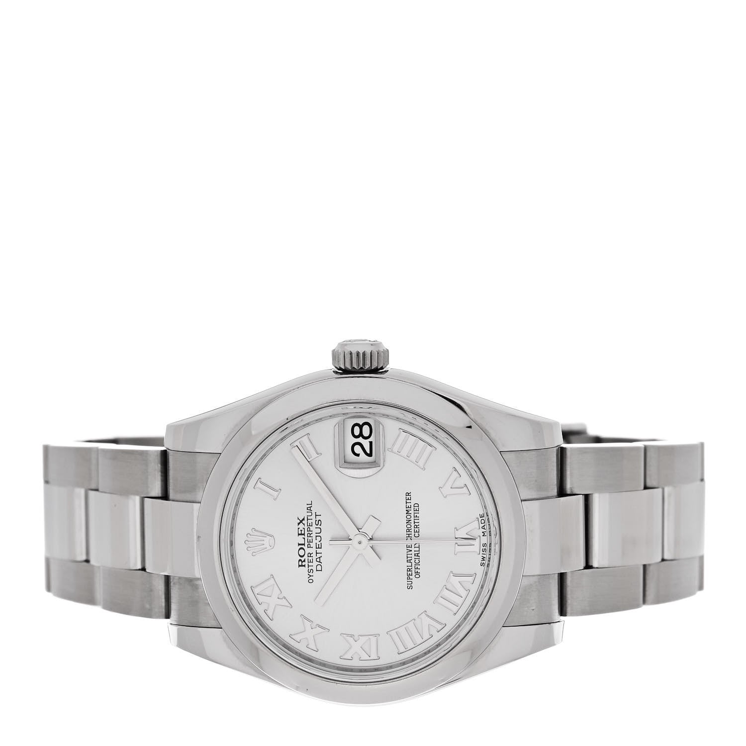 Rolex Stainless Steel 31mm Oyster Perpetual Datejust Watch Silver Roman 178240 2 of 5