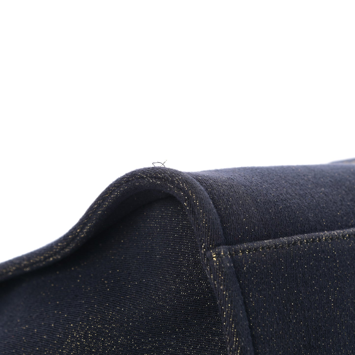 Lurex Canvas Medium Deauville Tote Navy Blue Gold