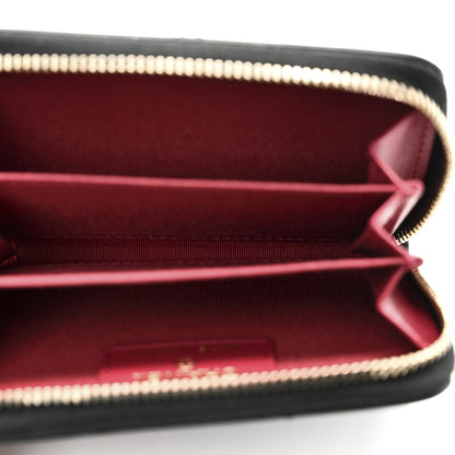 Chanel Lambskin Quilted Chanel 19 Zip Around Coin Purse Wallet Black 5 of 9
