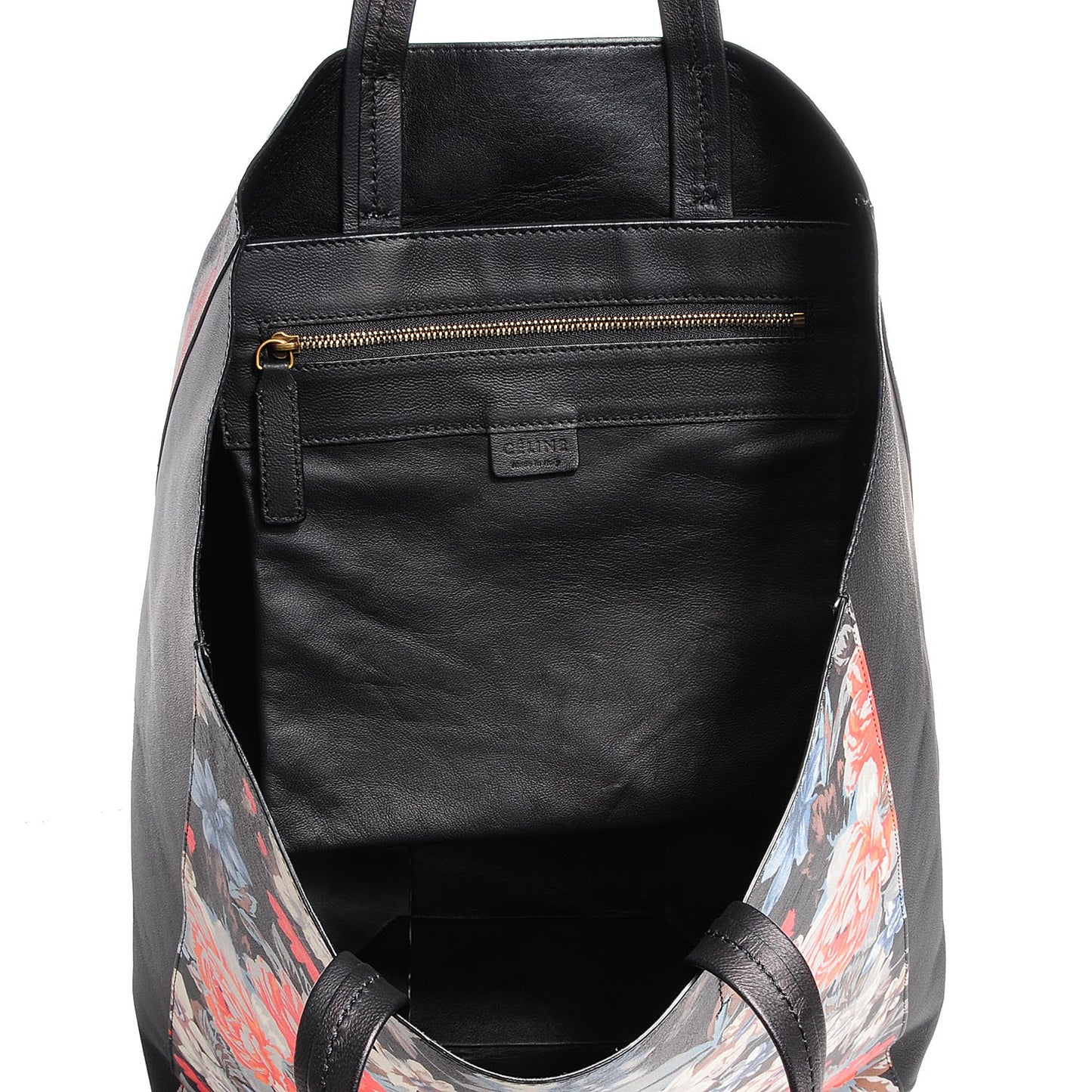 Lambskin Floral Vertical Cabas Potiron