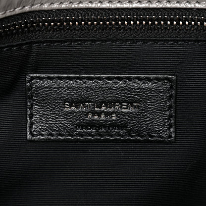 Saint Laurent Crinkled Calfskin Matelasse Monogram Medium Niki Chain Satchel Fog 6 of 10
