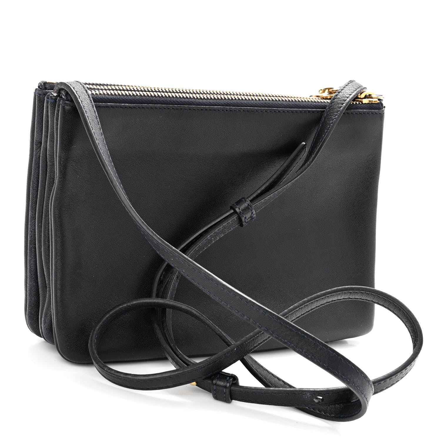 Celine Lambskin Small Trio Crossbody Bag Black 3 of 14