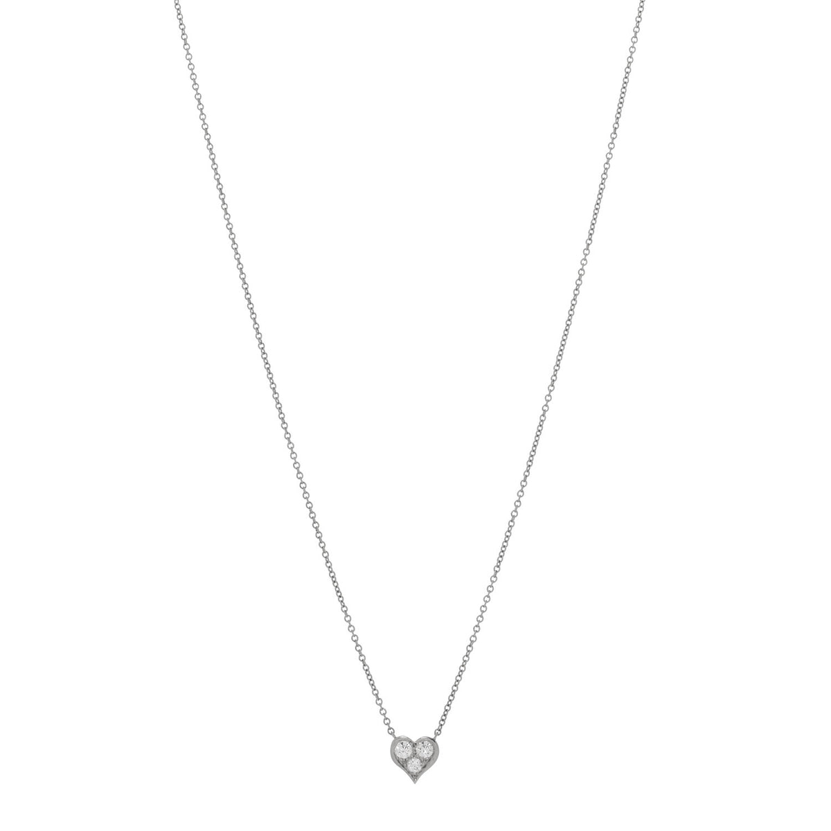 Platinum Diamond Heart Pendant Necklace