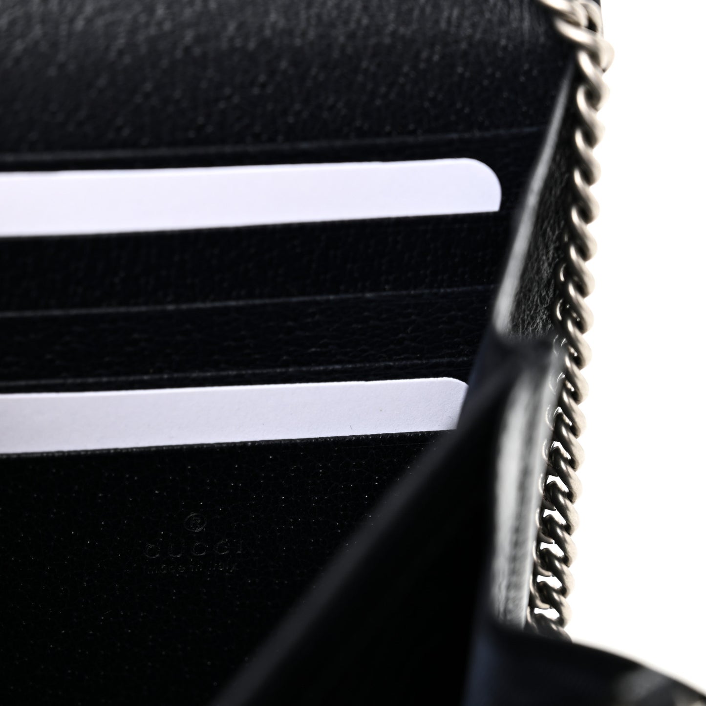 GG Supreme Monogram Textured Dollar Calfskin Mini Dionysus Chain Wallet Beige Blue