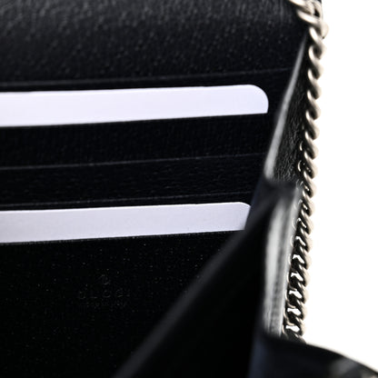 Gucci GG Supreme Monogram Textured Dollar Calfskin Mini Dionysus Chain Wallet Beige Blue 6 of 10