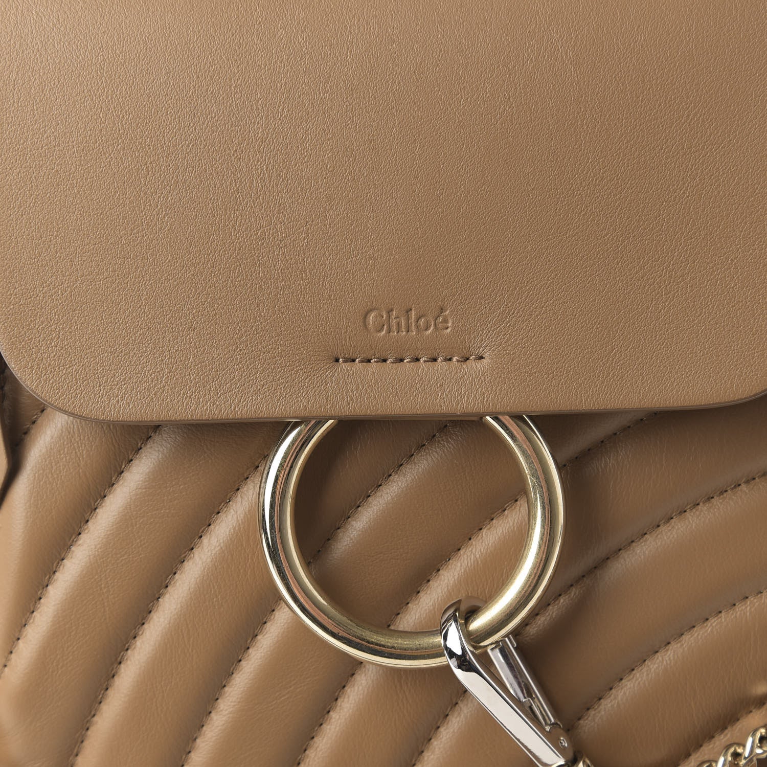Chloe Calfskin Quilted Small Faye Backpack Nut 8 of 8