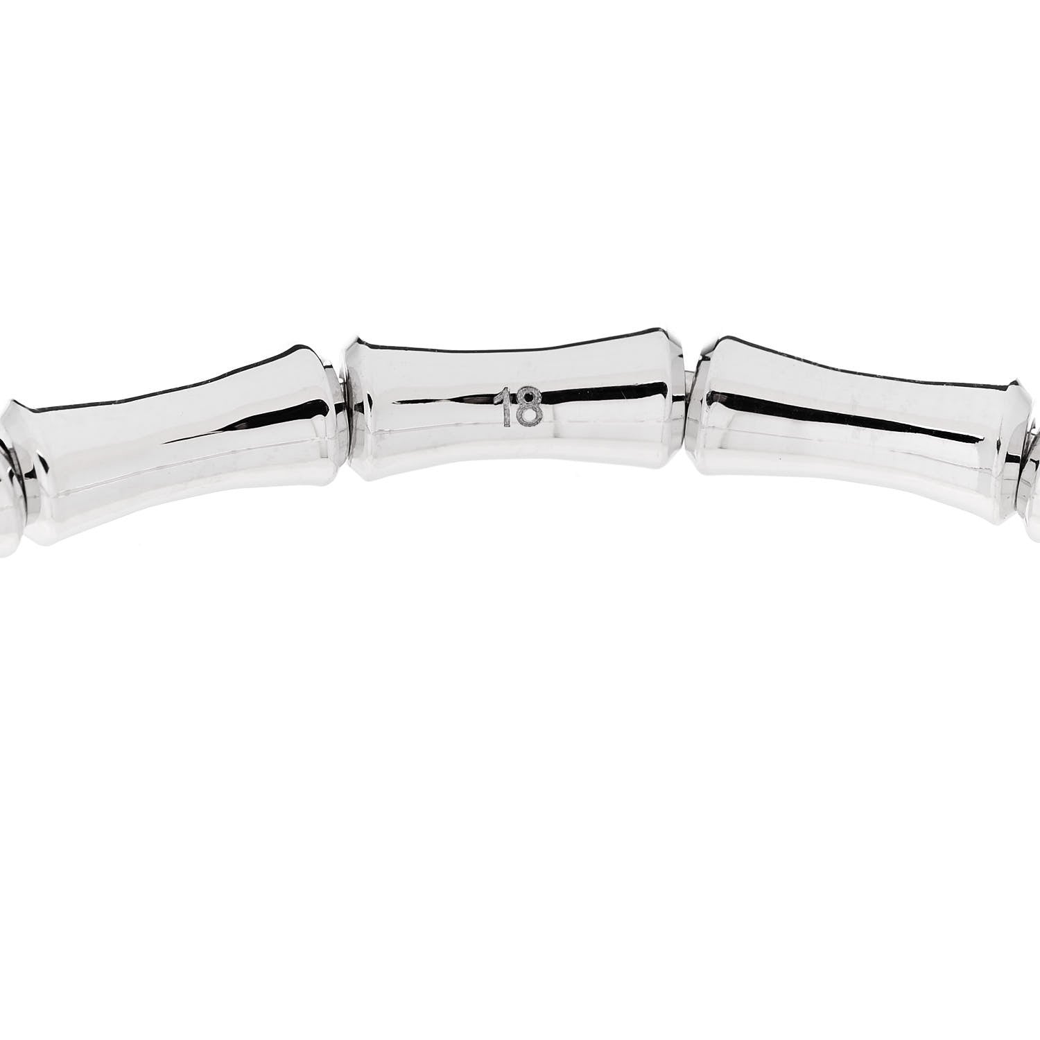 Gucci 18K White Gold Small Bamboo Spring Bracelet 6 of 7