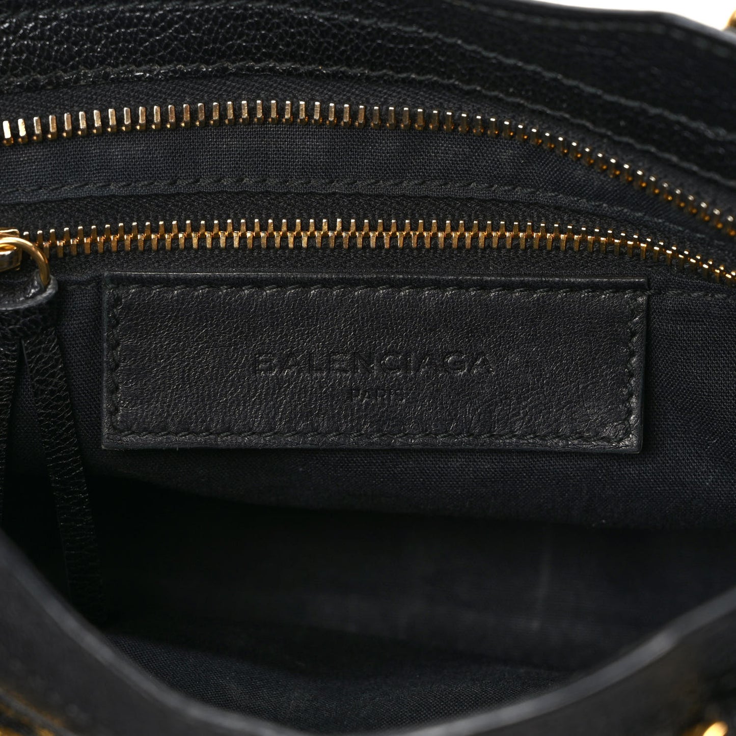 Chevre Gold Metallic Edge Hardware Mini City Black