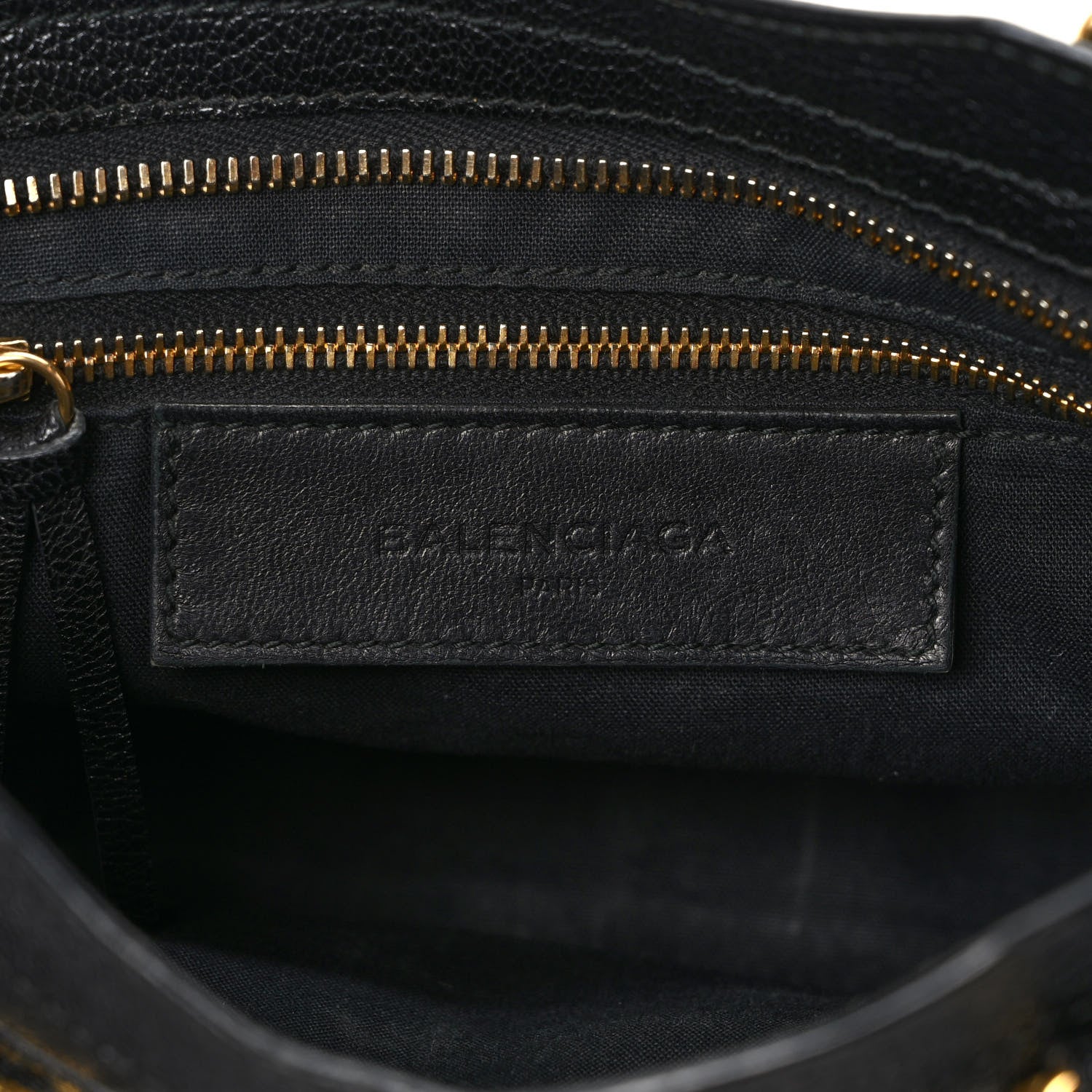 Balenciaga Chevre Gold Metallic Edge Hardware Mini City Black 6 of 10