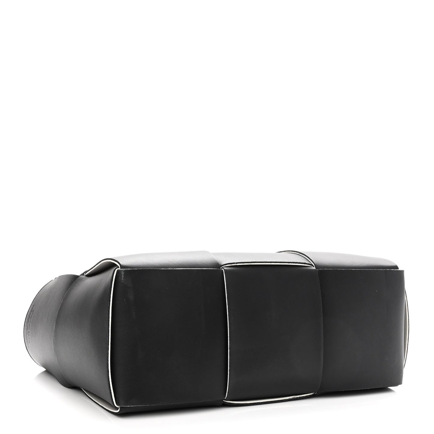 Nappa Maxi Intrecciato Small Arco Tote Black White