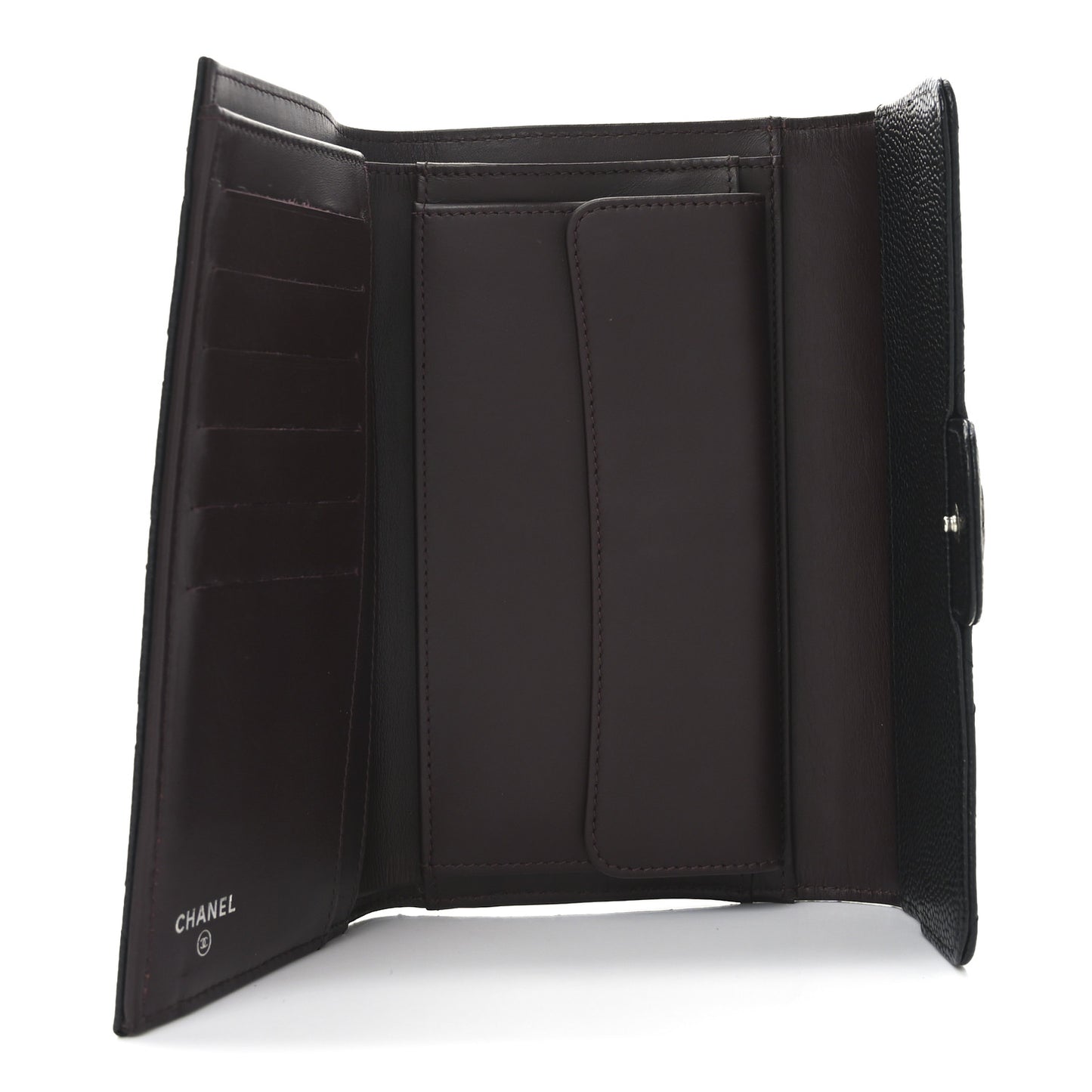 Caviar Quilted Large Flap Wallet Black