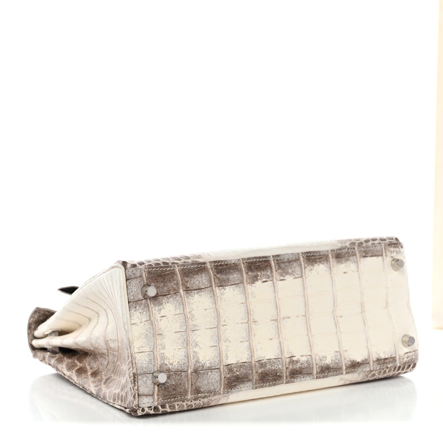 Hermes Matte Niloticus Crocodile 18K White Gold Diamond Himalaya Kelly Retourne 28 White 4 of 19