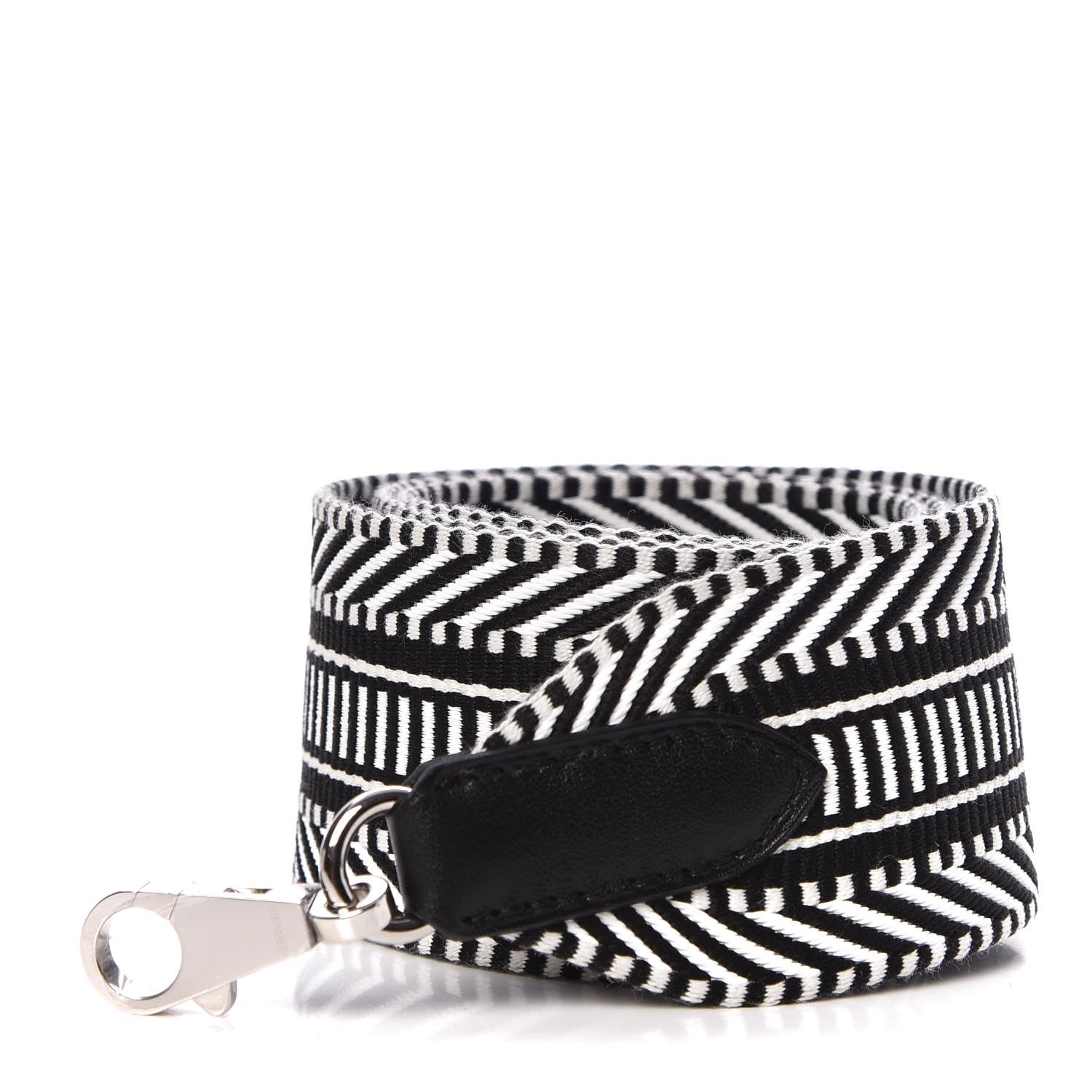 Hermes Toile Swift 50mm Sangle Cavale Shoulder Strap Black Ecru 1 of 4