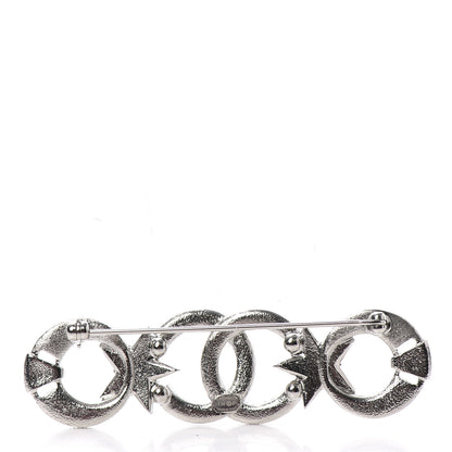 Chanel Crystal CC Star Brooch Silver 3 of 4
