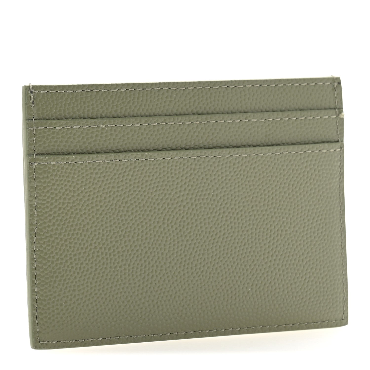 Saint Laurent Grain De Poudre Card Case Light Khaki 3 of 7