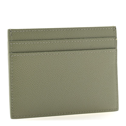 Saint Laurent Grain De Poudre Card Case Light Khaki 3 of 7