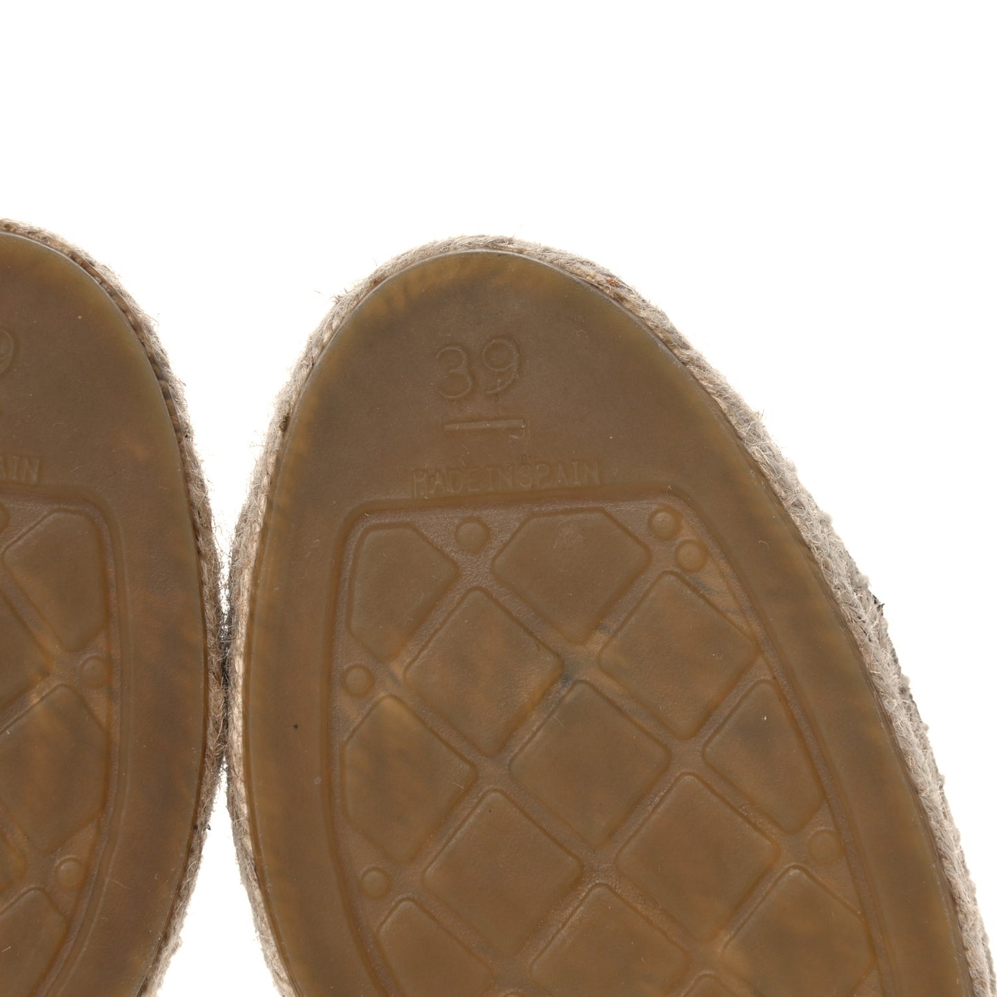 Canvas Grosgrain CC Espadrilles 39 Beige Black