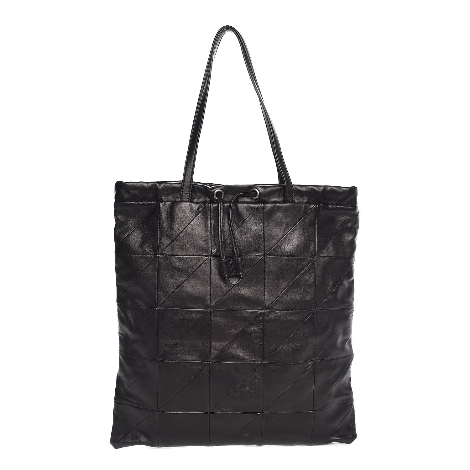 Saint Laurent Lambskin Patchwork Jamie Drawstring Bag Black 1 of 7