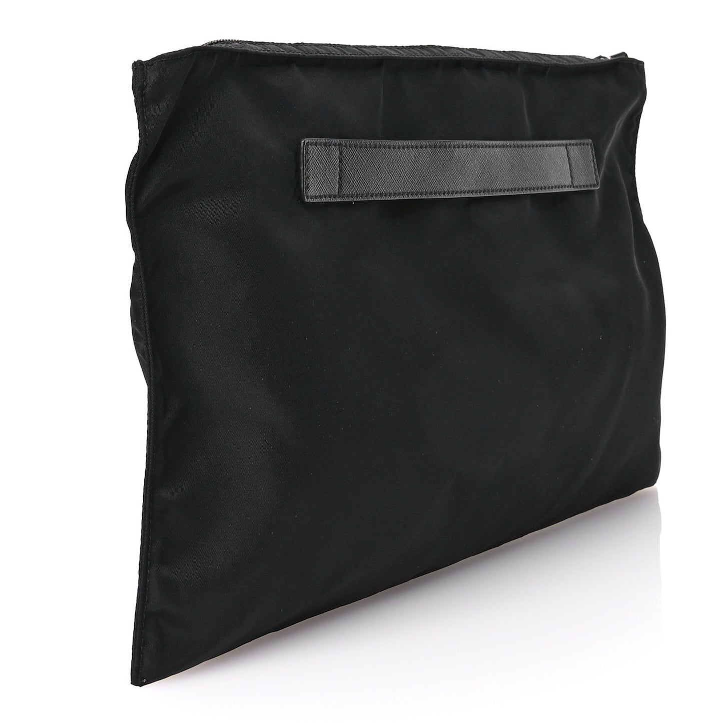 Tessuto Nylon Saffiano Flat Pouch Black