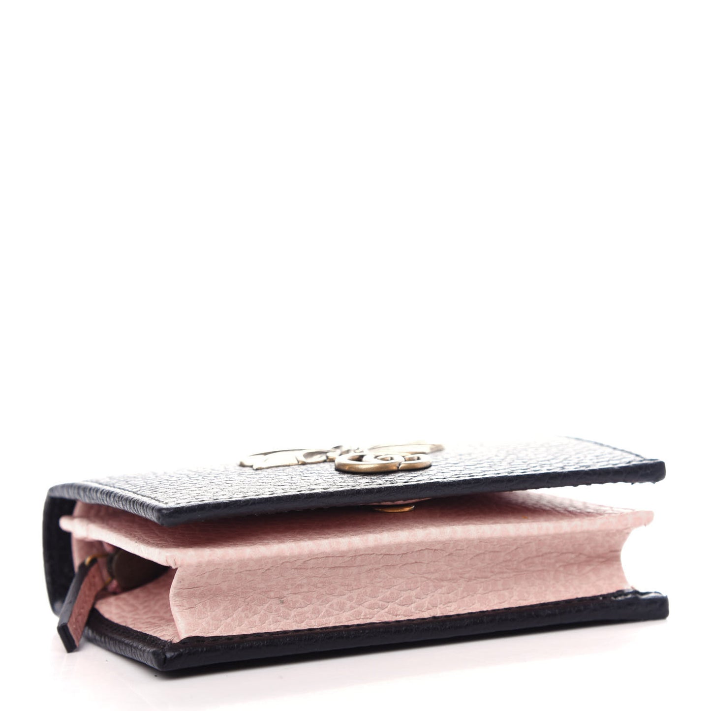 Calfskin GG Marmont Bow Card Case Black