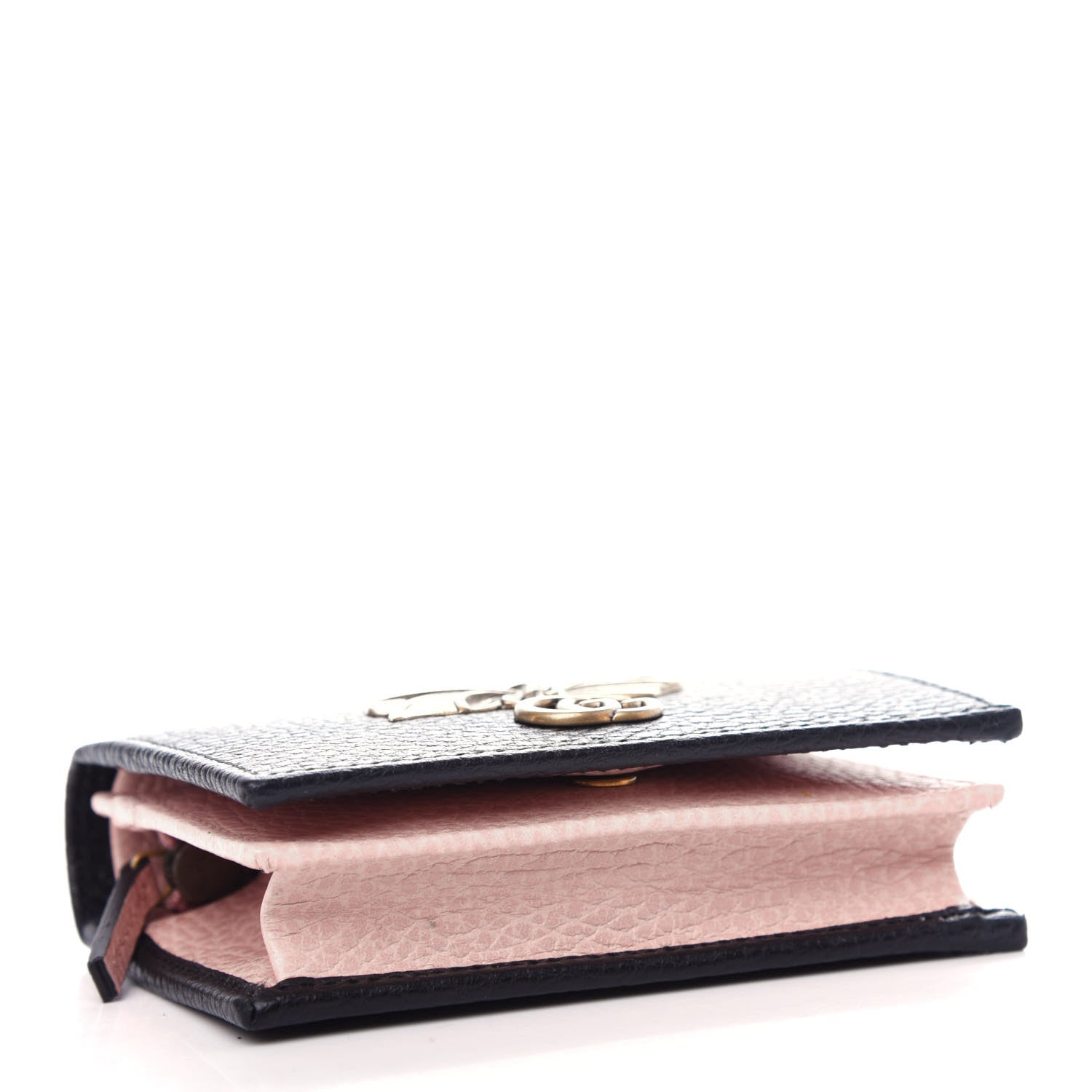 Gucci Calfskin GG Marmont Bow Card Case Black 4 of 7