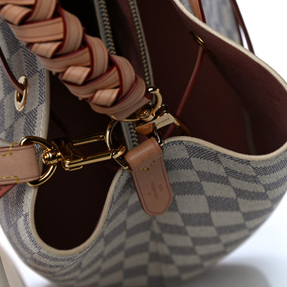 Louis Vuitton Damier Azur Braided Neonoe MM Peach Cream 10 of 12