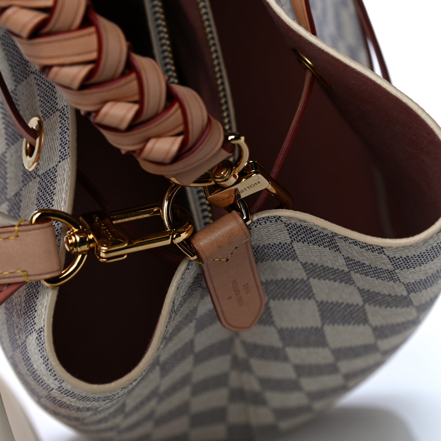 Damier Azur Braided Neonoe MM Peach Cream