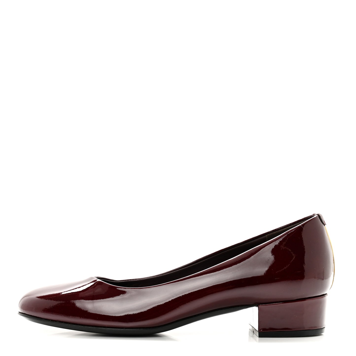 Patent Low Heel Ballerina Pumps 37 Burgundy