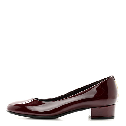 Chanel Patent Low Heel Ballerina Pumps 37 Burgundy 1 of 7