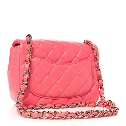 Chanel Lambskin Quilted Mini Square Flap Pink 3 of 9