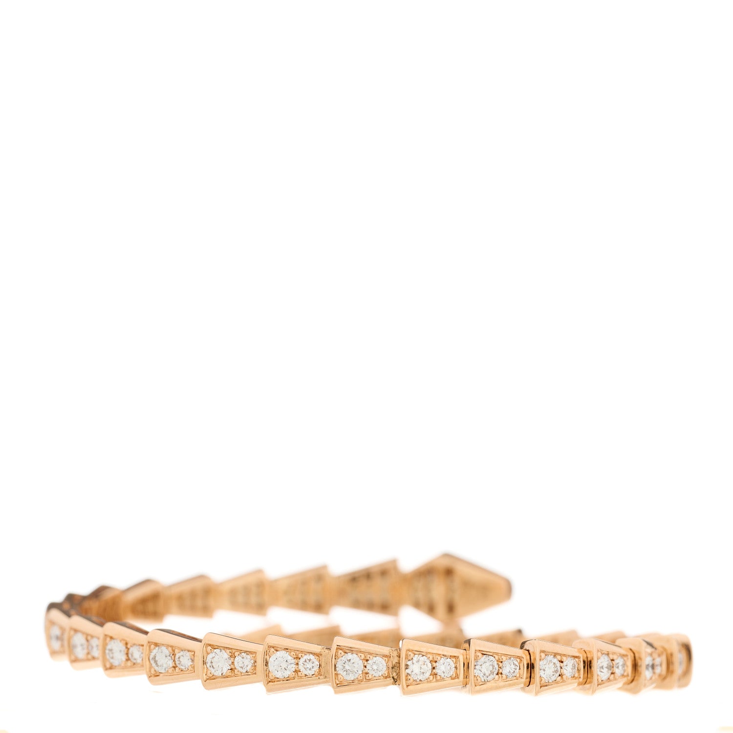 Bulgari 18K Rose Gold Diamond Serpenti Viper Pave Bracelet M 2 of 3