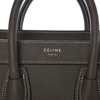 Celine Drummed Calfskin Nano Luggage Stone 7 of 9