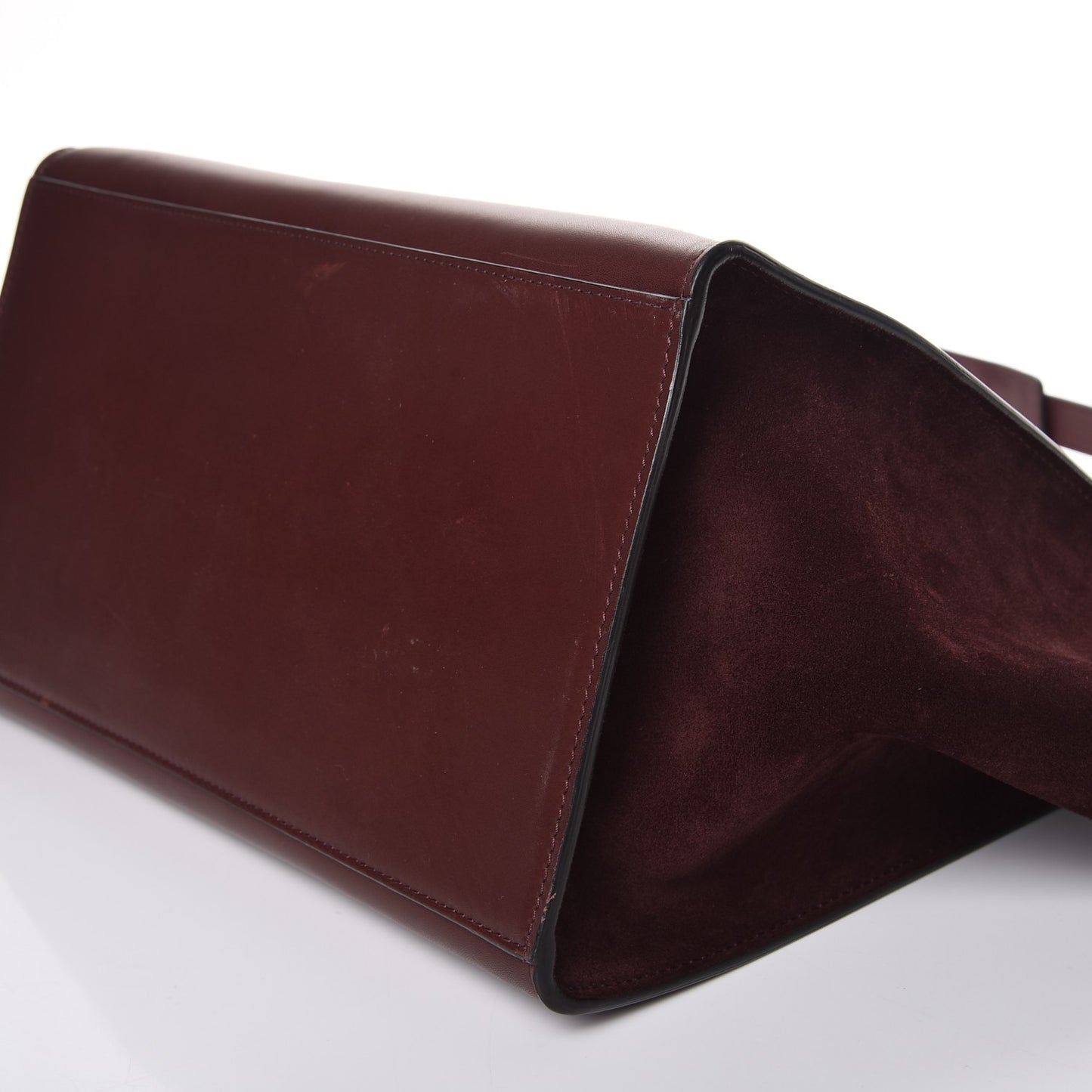 Smooth Calfskin Suede Medium Trapeze Burgundy