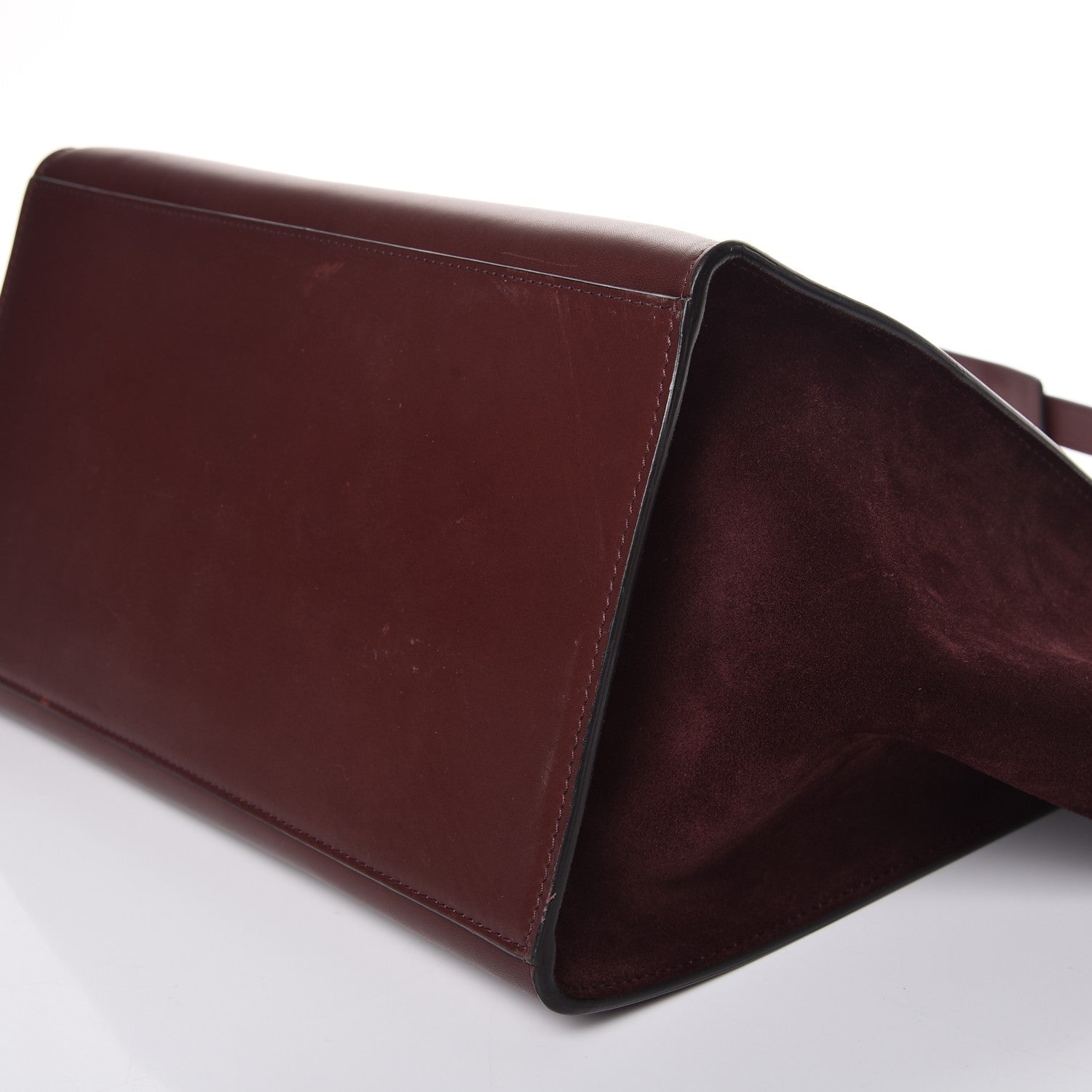 Celine Smooth Calfskin Suede Medium Trapeze Burgundy 11 of 12