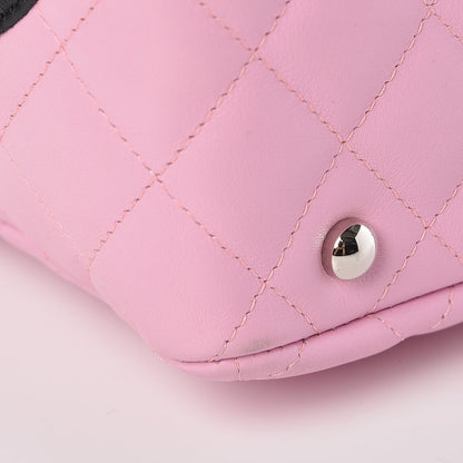 Chanel Calfskin Quilted Large Cambon Bowler Pink Black 12 of 14