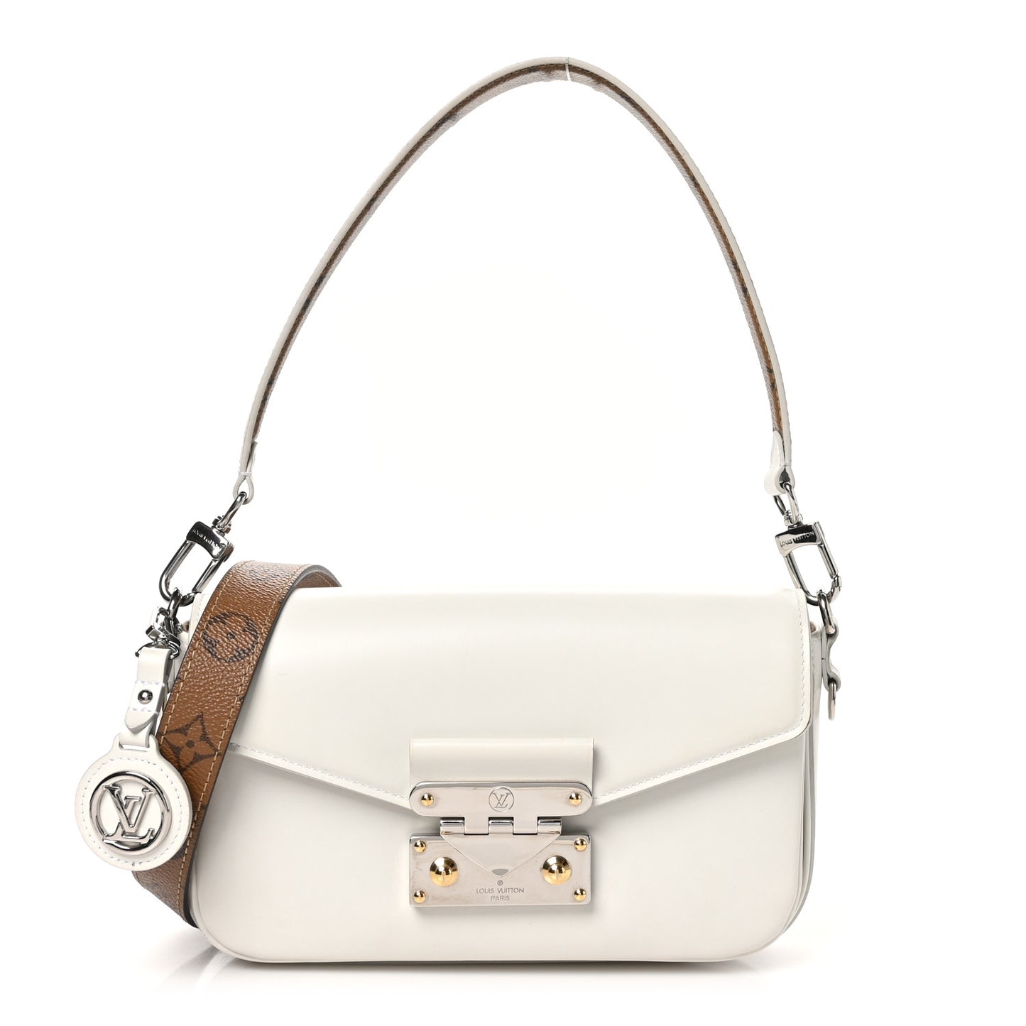 Calfskin Reverse Monogram Swing White