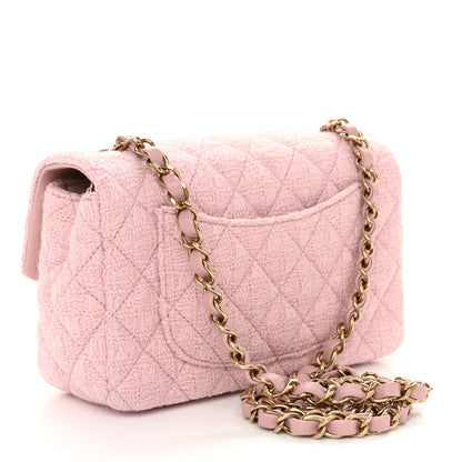 Chanel Tweed Quilted Mini Rectangular Flap Light Pink 3 of 11