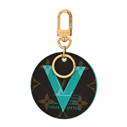 Louis Vuitton Monogram Illustre V Bag Charm Key Ring Turquoise 1 of 5