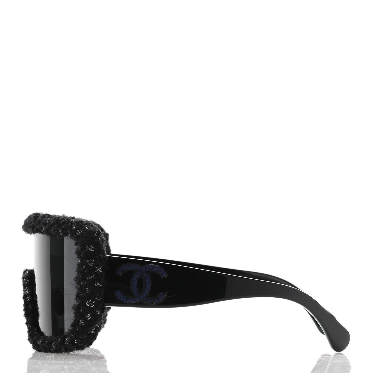Chanel Tweed Shield Sunglasses 71367 Black 3 of 8
