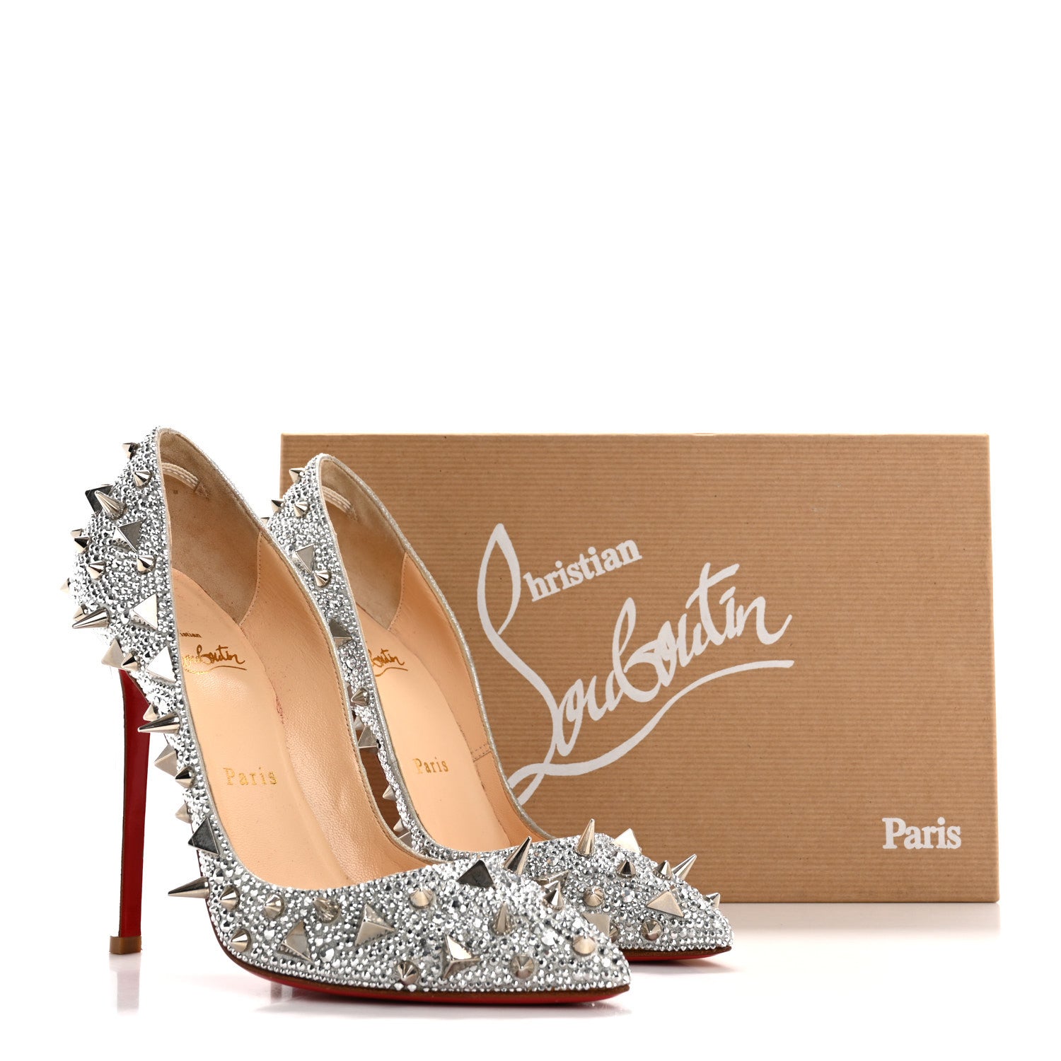 Christian Louboutin Potpourri Strass Pigalli 120 Pumps 36 Silver 12 of 12