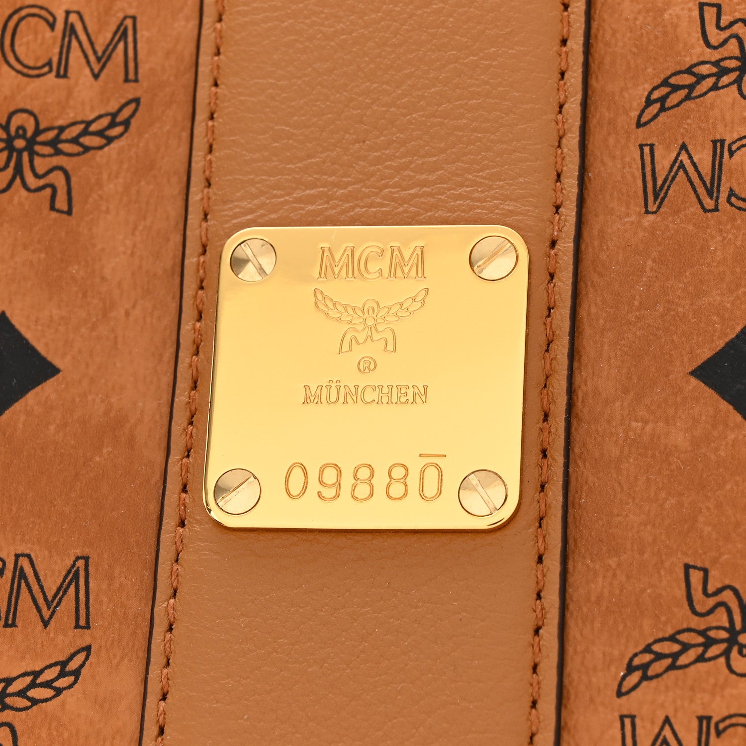 MCM Visetos Medium Liz Reversible Shopper Tote Cognac 6 of 16